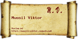 Mussil Viktor névjegykártya